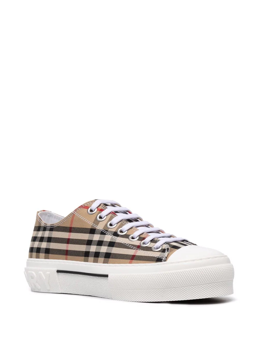 Burberry Tênis cano baixo com estampa xadrez vintage