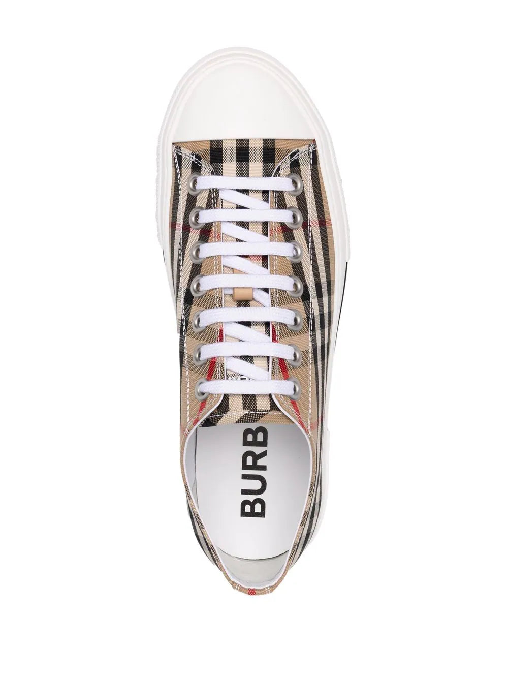 Burberry Tênis cano baixo com estampa xadrez vintage