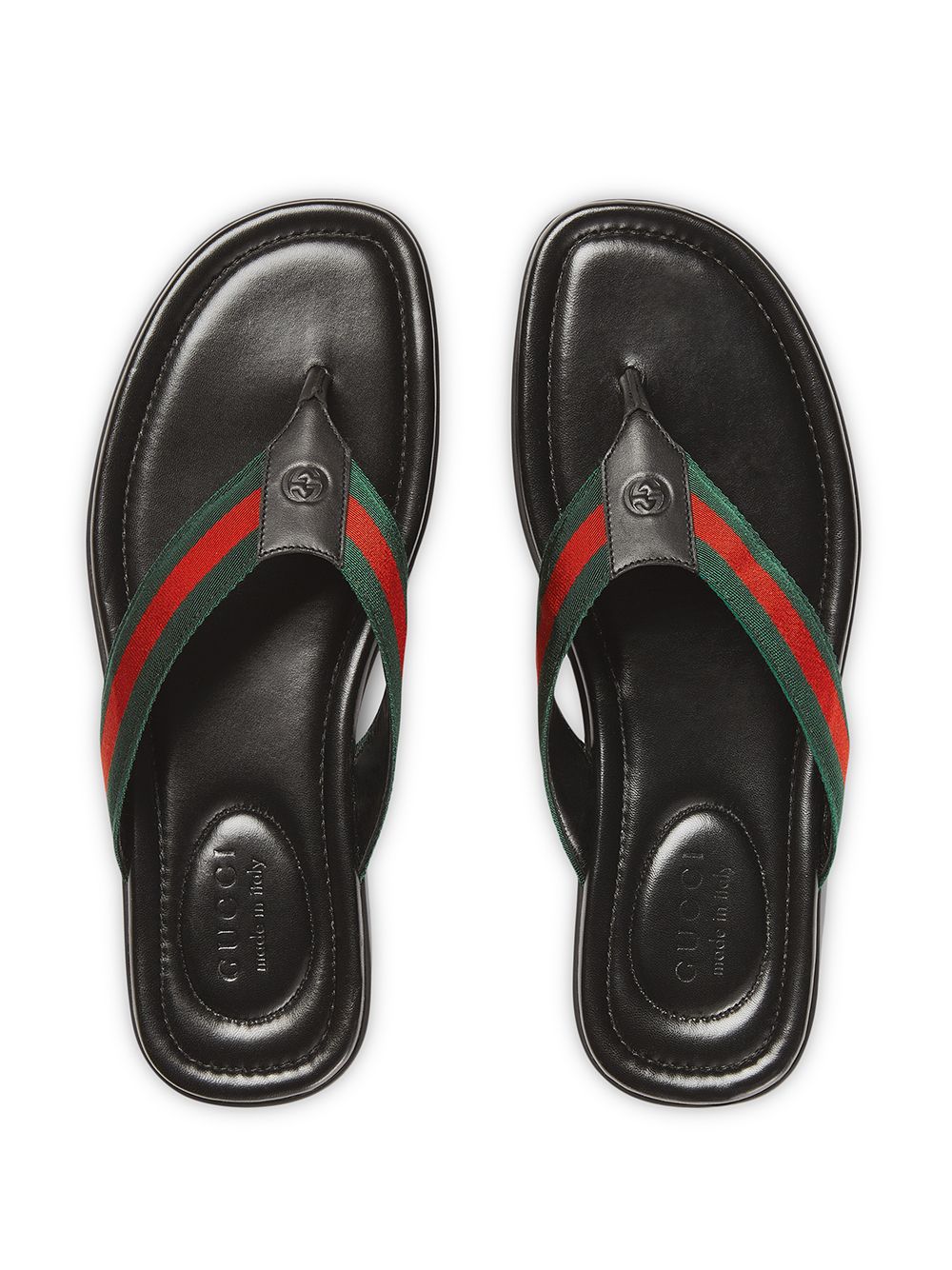 Gucci Chinelo de couro com tiras Web