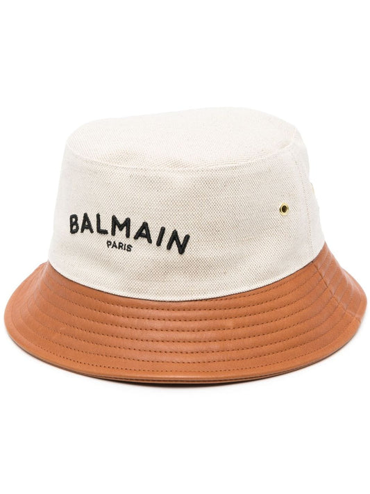 Balmain Chapéu bucket com logo bordado