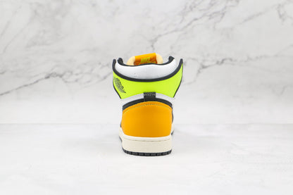 Jordan 1 Retro High White Black Volt University Gold